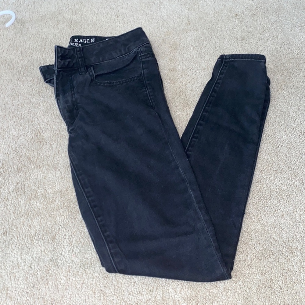 Black non ripped skinny jeggings, size 2